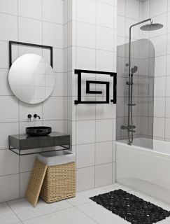 Полотенцесушитель электрический Indigo Lira DGL40-60BRRt 40x60 чёрный муар